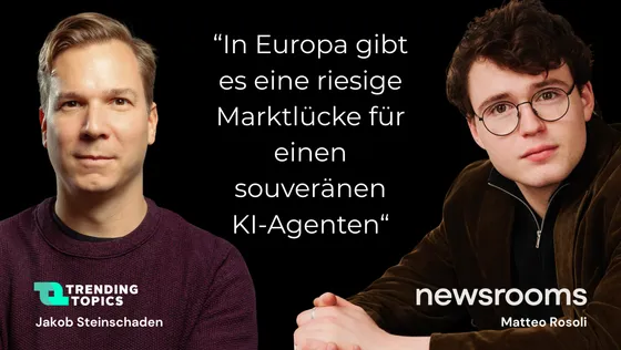 newsrooms.ai podcast on the European market gap for a sovereign AI agent — discussing eustella, OpenClaw, Chinese open-source models, and data sovereignty