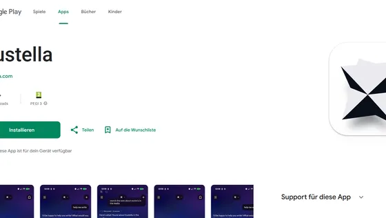 eustella app listed on Google Play — European personal AI assistant, available for Android
